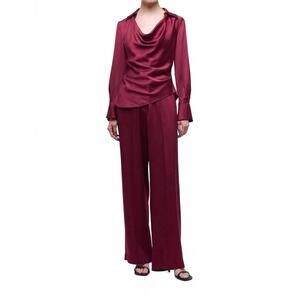 NEW SIMKHAI symone satin top in cranberry